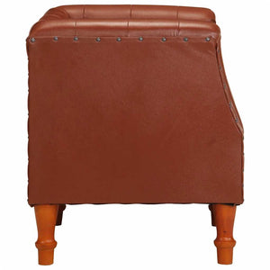 vidaXL Fauteuil en Cuir Véritable Marron