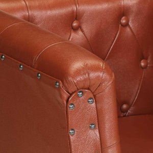 vidaXL Fauteuil en Cuir Véritable Marron