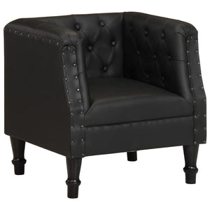 vidaXL Fauteuil Cuir véritable Noir