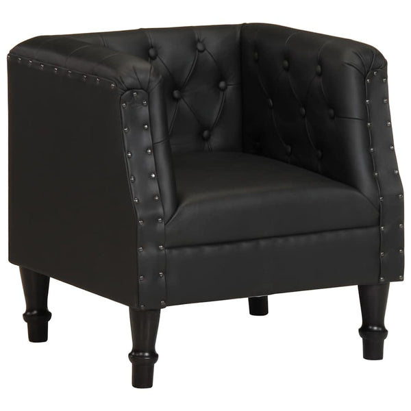 Sessel Schwarz Echtleder