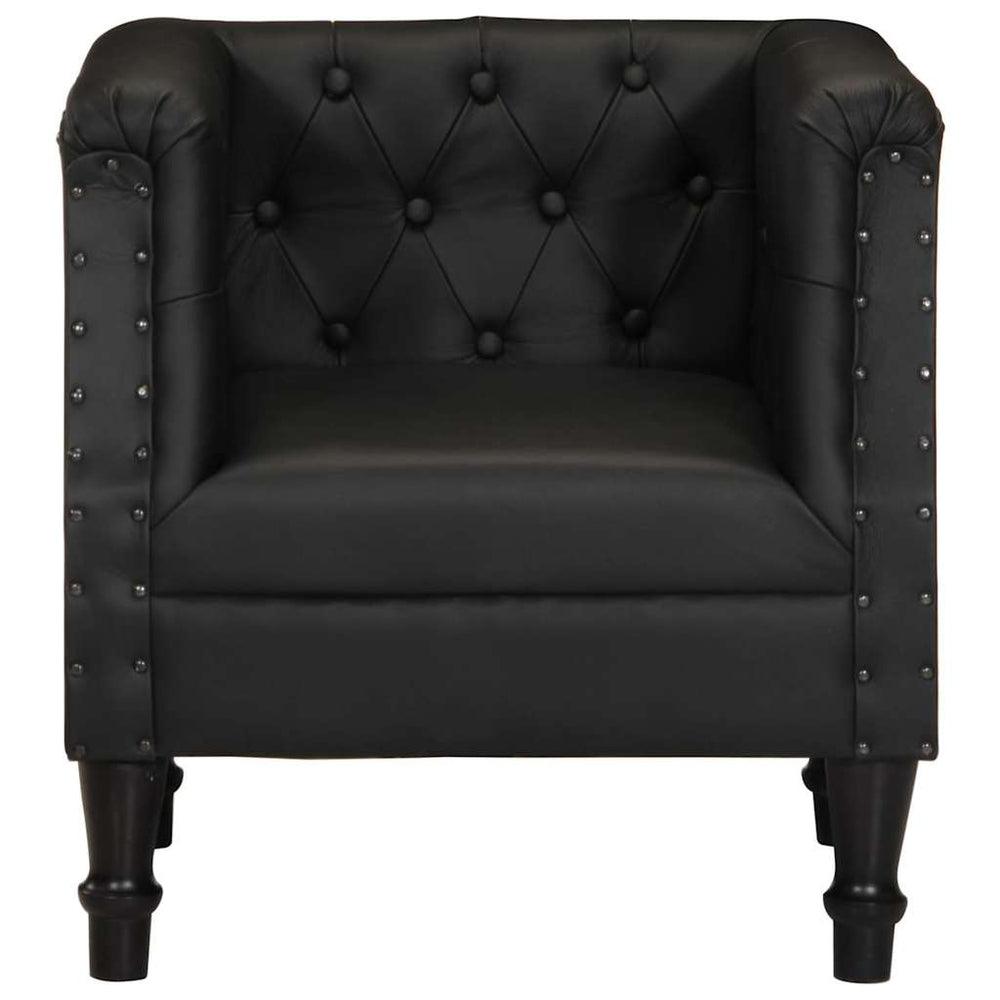 Sessel Schwarz Echtleder