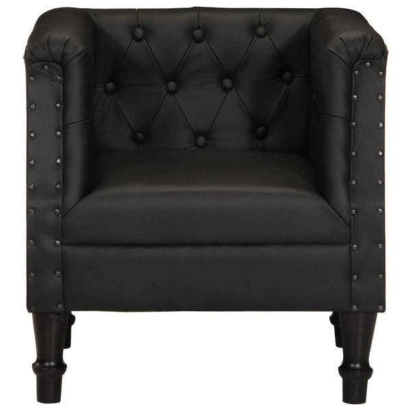 Sessel Schwarz Echtleder