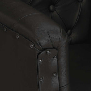 vidaXL Fauteuil Cuir véritable Noir
