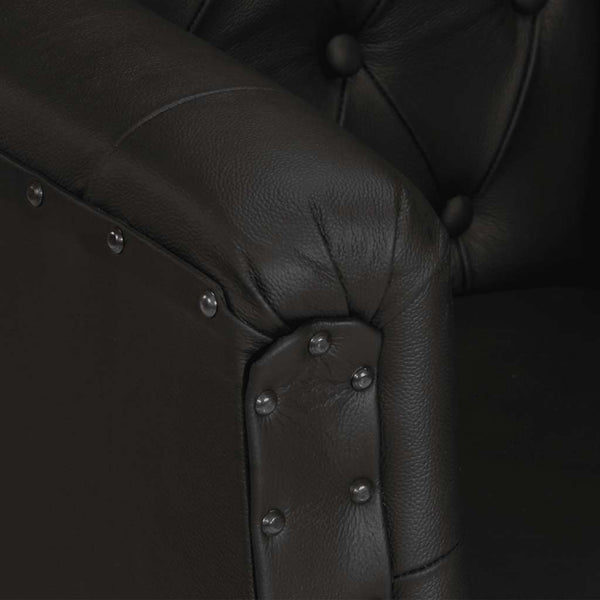 vidaXL Fauteuil Cuir véritable Noir