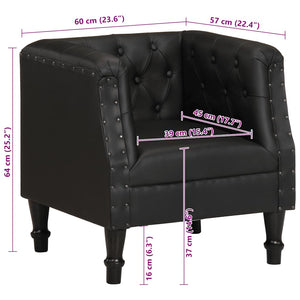vidaXL Fauteuil Cuir véritable Noir