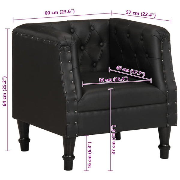 Sessel Schwarz Echtleder