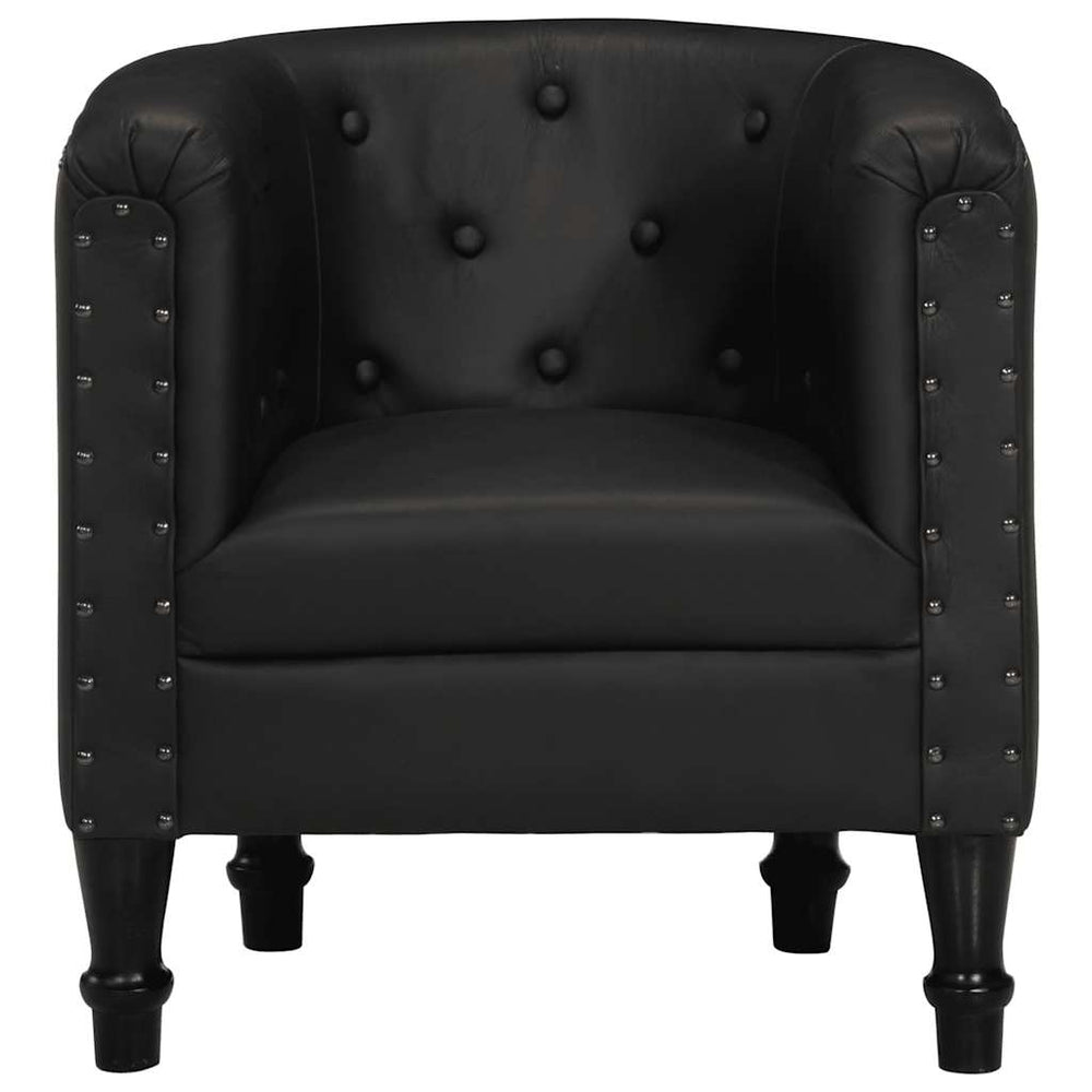 Sessel Schwarz Echtleder
