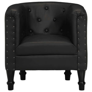 vidaXL Fauteuil Cuir véritable Noir