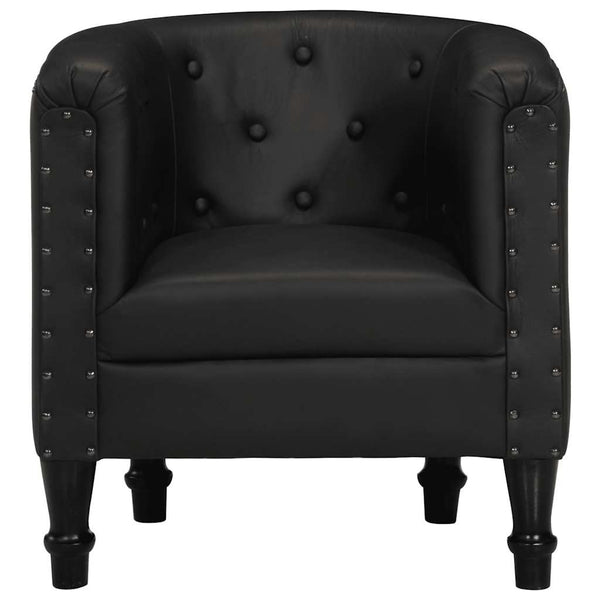 vidaXL Fauteuil Cuir véritable Noir