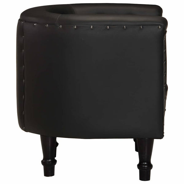 vidaXL Fauteuil Cuir véritable Noir
