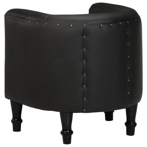 vidaXL Fauteuil Cuir véritable Noir