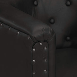 vidaXL Fauteuil Cuir véritable Noir