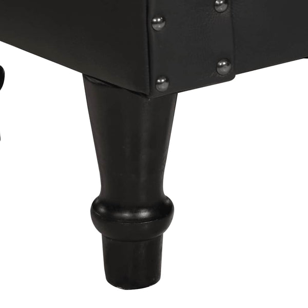vidaXL Fauteuil Cuir véritable Noir