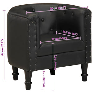 vidaXL Fauteuil Cuir véritable Noir