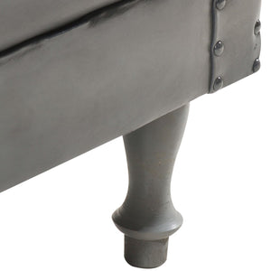 vidaXL Fauteuil Gris Cuir Véritable