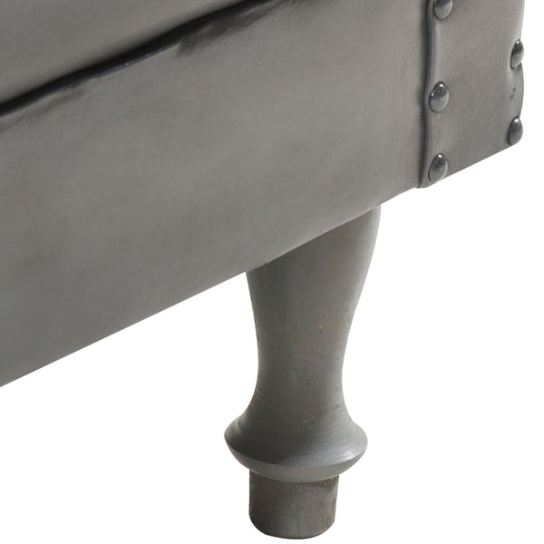 vidaXL Fauteuil Gris Cuir Véritable