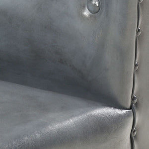 vidaXL Fauteuil Gris Cuir Véritable