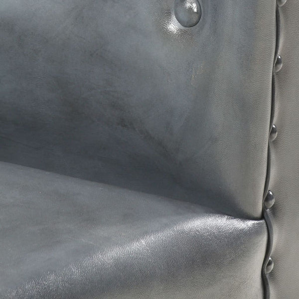 vidaXL Fauteuil Gris Cuir Véritable