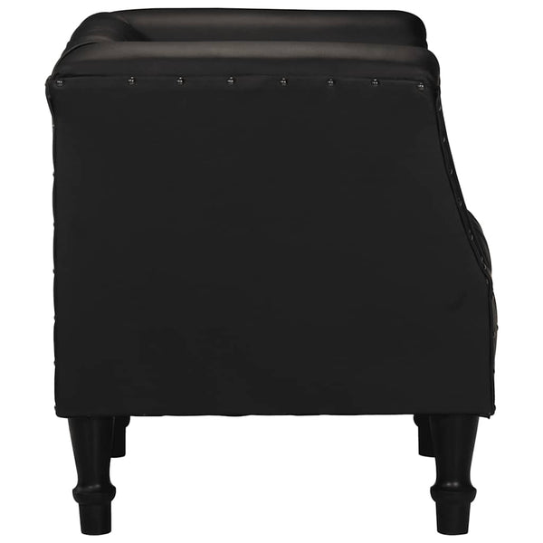 vidaXL Fauteuil noir en cuir de chèvre véritable