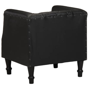 vidaXL Fauteuil noir en cuir de chèvre véritable