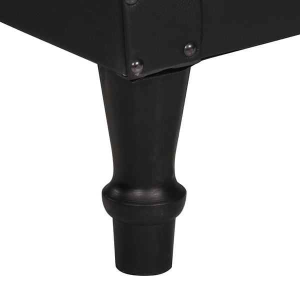vidaXL Fauteuil noir en cuir de chèvre véritable