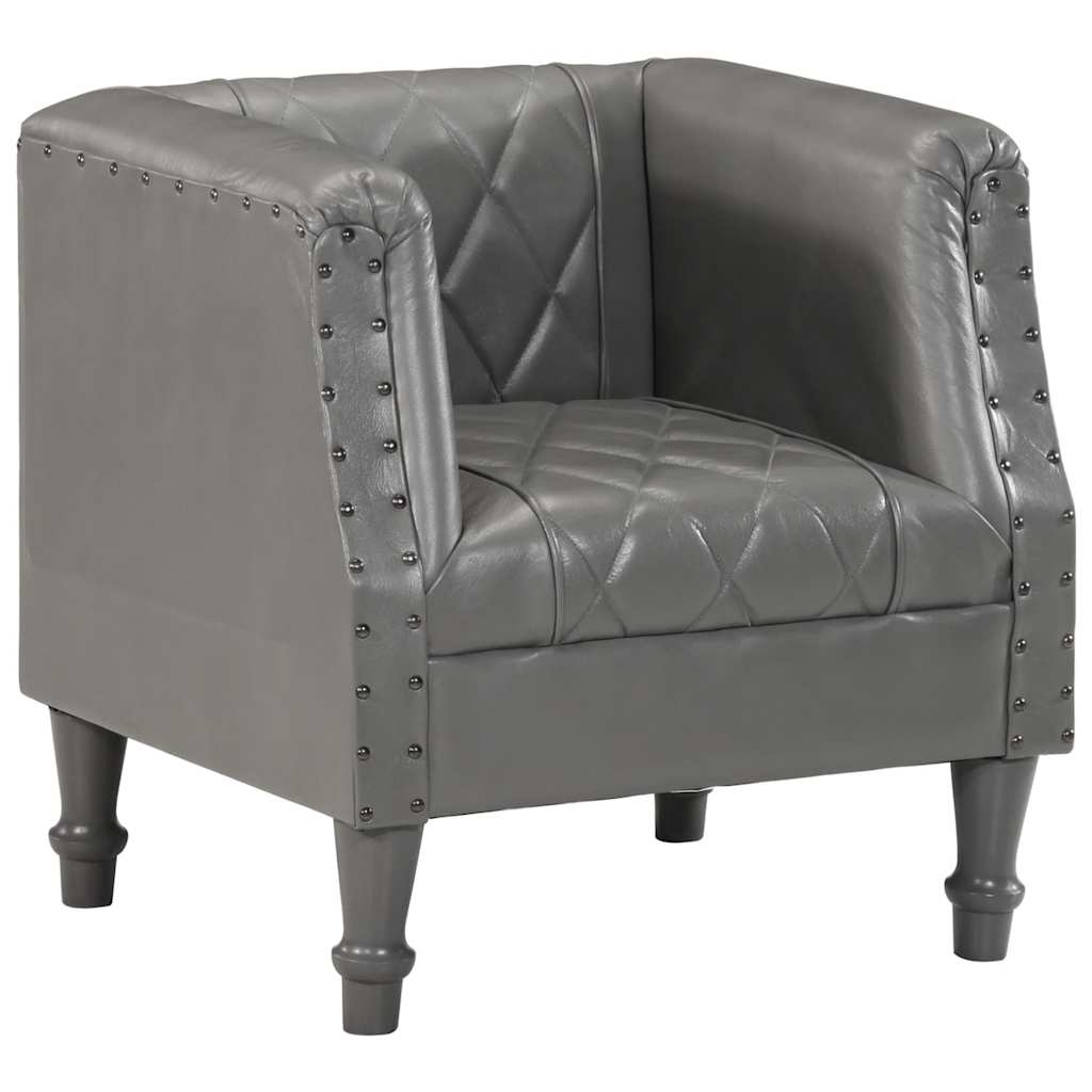 Sessel Grau Echtes Ziegenleder