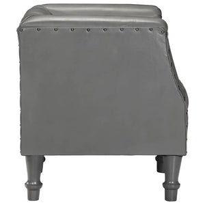 vidaXL Fauteuil gris en véritable cuir de chèvre
