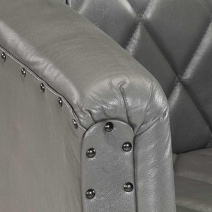 vidaXL Fauteuil gris en véritable cuir de chèvre