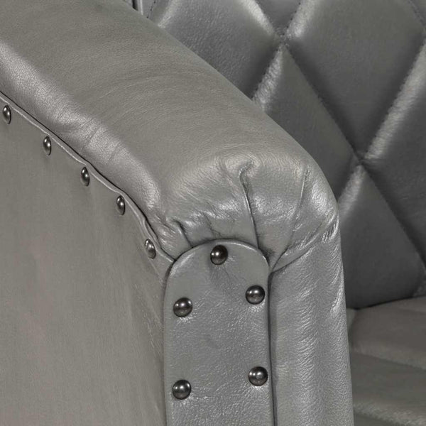vidaXL Fauteuil gris en véritable cuir de chèvre