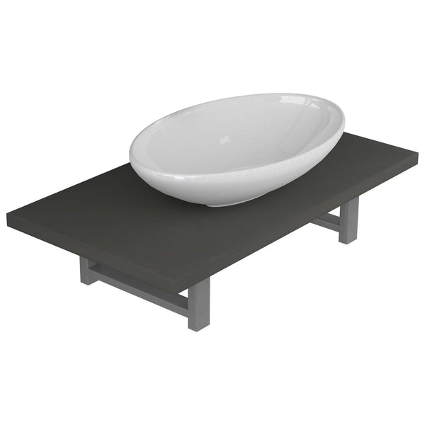 vidaXL 2-Piece Bathroom Furniture Set Ceramic Grey