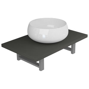 vidaXL Ensemble de meubles de salle de bain 2 pièces en céramique gris