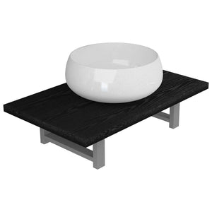vidaXL Ensemble de meubles de salle de bain 2 pcs Céramique Noir