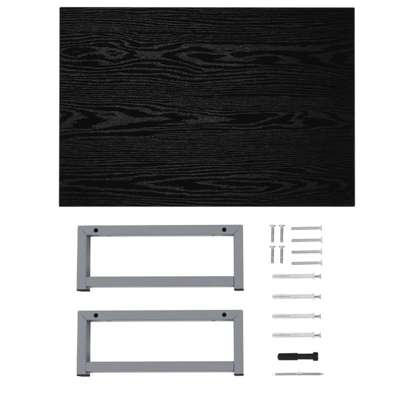 vidaXL Ensemble de meubles de salle de bain 2 pcs Céramique Noir