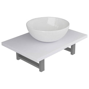 vidaXL Ensemble de meubles de salle de bain 2 pièces en céramique Blanc