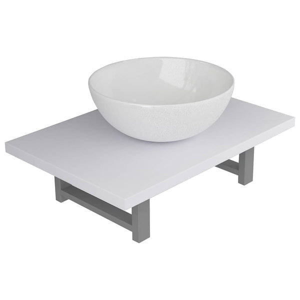 vidaXL Ensemble de meubles de salle de bain 2 pièces en céramique Blanc