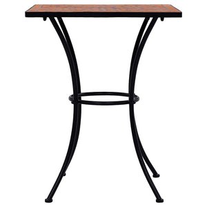 3-tlg. Bistro-Set Mosaik Keramik Terrakotta