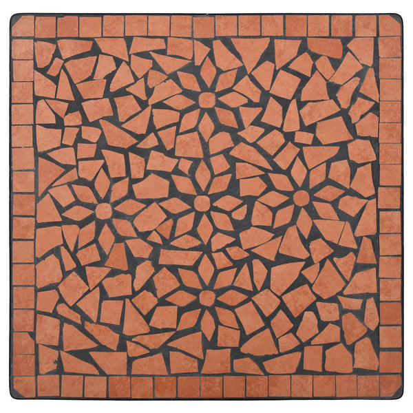 3-tlg. Bistro-Set Mosaik Keramik Terrakotta