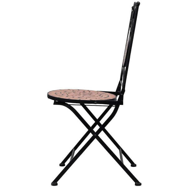 3-tlg. Bistro-Set Mosaik Keramik Terrakotta
