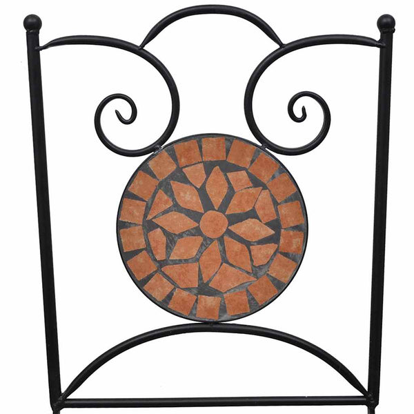 3-tlg. Bistro-Set Mosaik Keramik Terrakotta