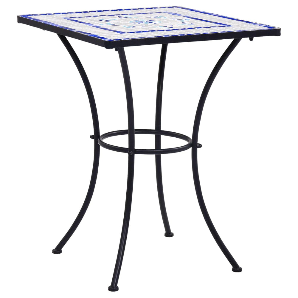 vidaXL Ensemble de bistro 3 pcs Mosaïque Céramique Bleu et Blanc