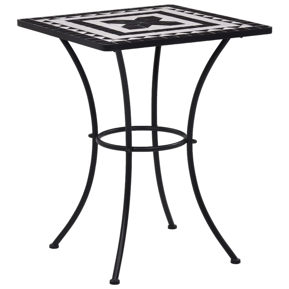 vidaXL Ensemble de bistrot 3 pcs Céramique Mosaïque Noir et Blanc