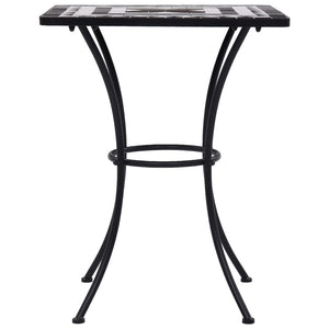 3-tlg. Bistro-Set Mosaik Keramik Schwarz und Weiß