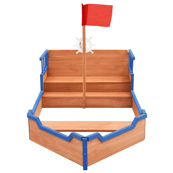 Pirat Sandkasten aus Holz 190x94.5x101 cm