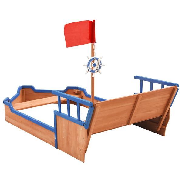 Pirat Sandkasten aus Holz 190x94.5x101 cm