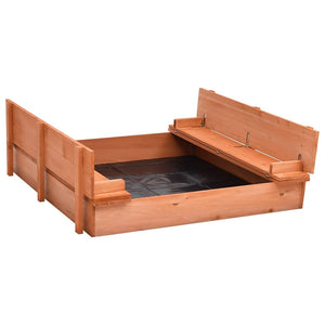 Holz Sandkasten mit Deckel 95x90 cm