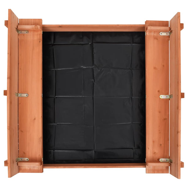 Holz Sandkasten mit Deckel 95x90 cm