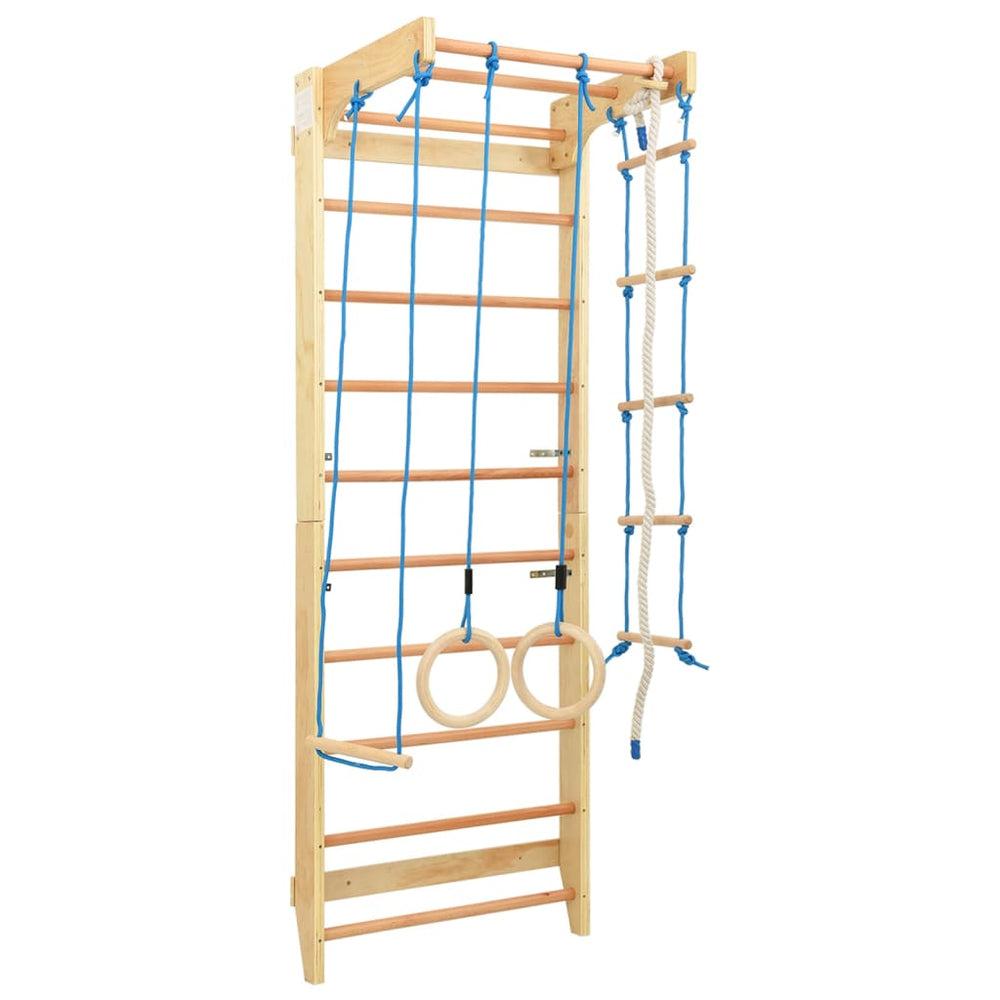Sprossenwand Set mit Strickleiter und Turnringen