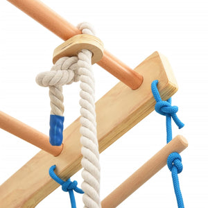 Sprossenwand Set mit Strickleiter und Turnringen
