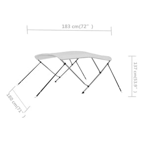 3-Bügel Bimini Top Weiß 183x180x137 cm