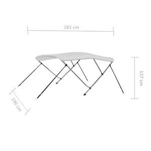 Weißes 3-Bügel-Bimini-Top 183x196x137cm